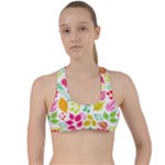 Leaves Pattern Seamless Texture Criss Cross Racerback Sports Bra