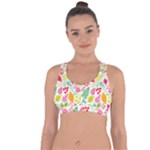 Leaves Pattern Seamless Texture Cross String Back Sports Bra