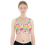 Leaves Pattern Seamless Texture Sports Bra With Pocket