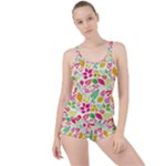 Leaves Pattern Seamless Texture Boyleg Tankini Set 