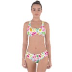 Leaves Pattern Seamless Texture Criss Cross Bikini Set