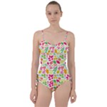 Leaves Pattern Seamless Texture Sweetheart Tankini Set