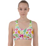 Leaves Pattern Seamless Texture Back Weave Sports Bra