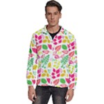 Leaves Pattern Seamless Texture Men s High Neck Windbreaker