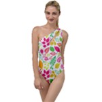 Leaves Pattern Seamless Texture To One Side Swimsuit