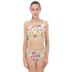 Leaves Pattern Seamless Texture Spliced Up Two Piece Swimsuit