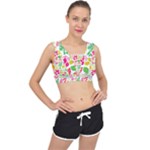 Leaves Pattern Seamless Texture V-Back Sports Bra