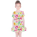 Leaves Pattern Seamless Texture Kids  Simple Cotton Dress