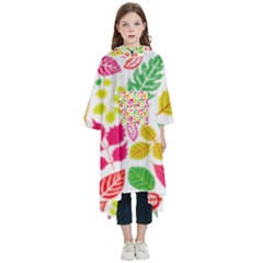 Leaves Pattern Seamless Texture Kids  Hooded Rain Ponchos from ArtsNow.com