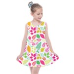 Leaves Pattern Seamless Texture Kids  Summer Dress