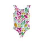 Leaves Pattern Seamless Texture Kids  Frill Swimsuit