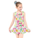 Leaves Pattern Seamless Texture Kids  Skater Dress Swimsuit