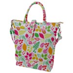 Leaves Pattern Seamless Texture Buckle Top Tote Bag