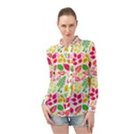 Leaves Pattern Seamless Texture Long Sleeve Chiffon Shirt