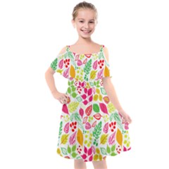 Kids  Cut Out Shoulders Chiffon Dress 