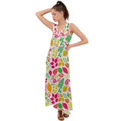 V-Neck Chiffon Maxi Dress 