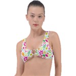 Leaves Pattern Seamless Texture Ring Detail Bikini Top