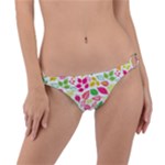 Leaves Pattern Seamless Texture Ring Detail Bikini Bottoms