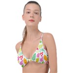 Leaves Pattern Seamless Texture Knot Up Bikini Top