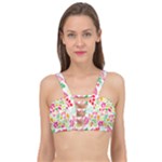 Leaves Pattern Seamless Texture Cage Up Bikini Top