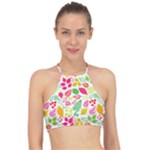 Leaves Pattern Seamless Texture Halter Bikini Top