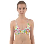 Leaves Pattern Seamless Texture Wrap Around Bikini Top