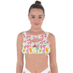 Leaves Pattern Seamless Texture Bandaged Up Bikini Top