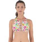 Leaves Pattern Seamless Texture Perfectly Cut Out Bikini Top