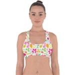 Leaves Pattern Seamless Texture Cross Back Hipster Bikini Top 