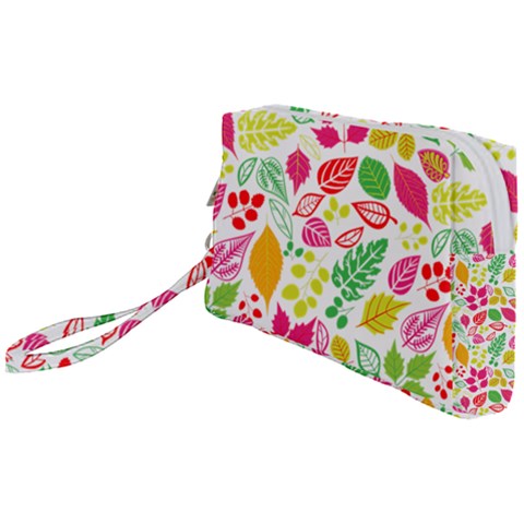 Leaves Pattern Seamless Texture Wristlet Pouch Bag (Small) from ArtsNow.com