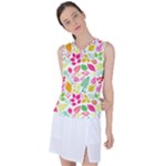 Leaves Pattern Seamless Texture Women s Sleeveless Sports Top