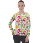 Leaves Pattern Seamless Texture Women s Long Sleeve Raglan T-Shirt