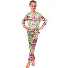 Kids  Satin Long Sleeve Pajamas Set 