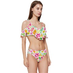 Ruffle Edge Tie Up Bikini Set	 