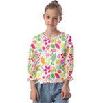 Leaves Pattern Seamless Texture Kids  Cuff Sleeve Top