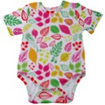 Leaves Pattern Seamless Texture Baby Short Sleeve Bodysuit