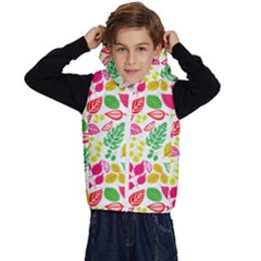 Leaves Pattern Seamless Texture Kids  Stylish Hooded Puffer Vest from ArtsNow.com