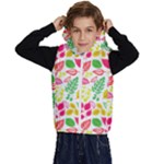 Leaves Pattern Seamless Texture Kids  Stylish Hooded Puffer Vest