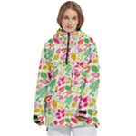 Leaves Pattern Seamless Texture Women s Pullover Zip Ski and Snowboard Waterproof Breathable Jacket