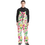 Leaves Pattern Seamless Texture Men s Front Zip Ski And Snowboard Bib Pants