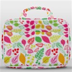 Leaves Pattern Seamless Texture Travel Toiletry Bag With Hanging Hook