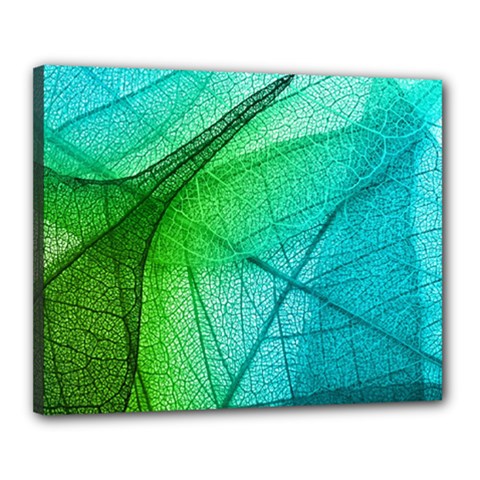 Texture Green Leaf Abstraction 3d Canvas 20  x 16  (Stretched) from ArtsNow.com