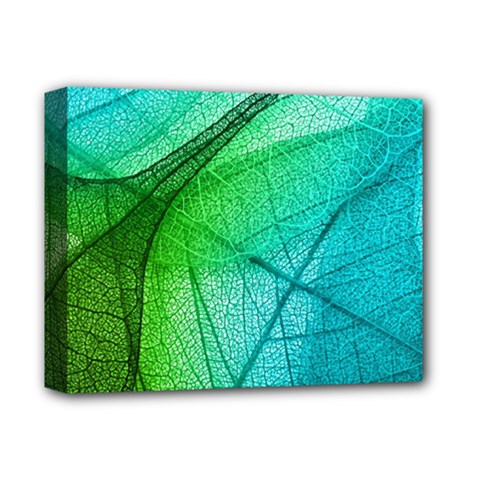 Texture Green Leaf Abstraction 3d Deluxe Canvas 14  x 11  (Stretched) from ArtsNow.com