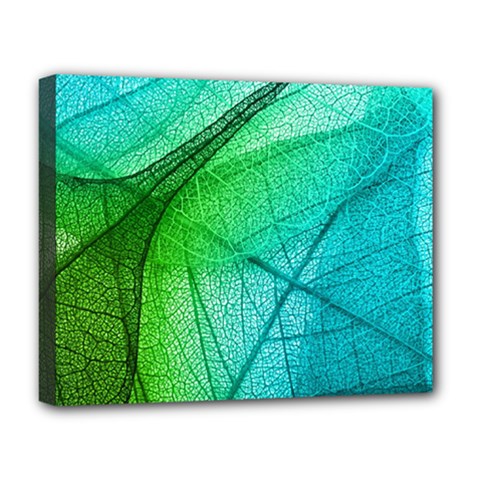 Texture Green Leaf Abstraction 3d Deluxe Canvas 20  x 16  (Stretched) from ArtsNow.com