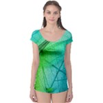 Texture Green Leaf Abstraction 3d Boyleg Leotard 