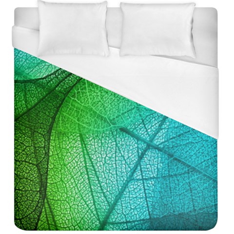 Texture Green Leaf Abstraction 3d Duvet Cover (King Size) from ArtsNow.com