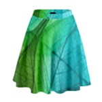 Texture Green Leaf Abstraction 3d High Waist Skirt