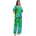 Short Sleeve Long Pants Satin Pajamas Set 