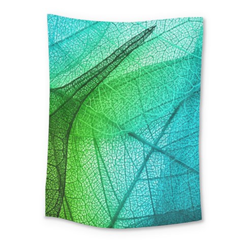 Texture Green Leaf Abstraction 3d Medium Tapestry from ArtsNow.com