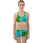 Texture Green Leaf Abstraction 3d Back Web Gym Set